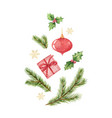 christmas composition with green fir vector image