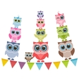funny owls family vector image vector image
