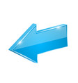 Blue shiny arrow backwards 3d Royalty Free Vector Image