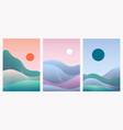 abstract minimal gradient landscape set template vector image vector image