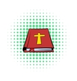 bible book icon comics style vector image