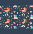 unicorn pattern vector image