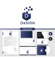 abstract design logo branding with stationery vector image vector image