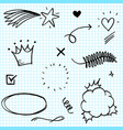 hand drawn set elements arrow heart love star vector image