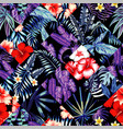 tropical floral patchwork trendy seamless vector image