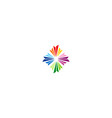 colorful star triangle logo vector image vector image