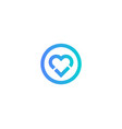 healthy heart icon round frame with heart vector image