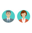 man and woman avatar profile in flat design male vector image