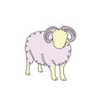 one single line drawing of cute funny sheep vector image vector image