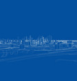 outline city concept wire-frame style vector image vector image