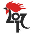 red fire rooster as symbol of new year 2017 vector image