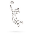 woman volleyball player action cartoon graphic vector image