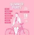 flyer or poster template with young woman dressed vector image
