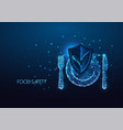 futuristic food safety concept with glowing vector image vector image