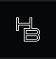 hb logo monogram with line style design template vector image