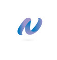 letter n logo design template elements curved vector image