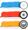 wheels with banner set 2 vector image vector image