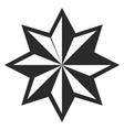 eight pointed star icon decorative black element vector image