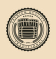 quality stamp wooden barrel alcohol logos vector image