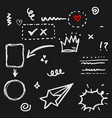 set hand drawn abstract design elements vector image