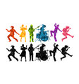 silhouettes of musicians group people vector image