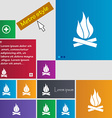 a fire icon sign buttons modern interface website vector image