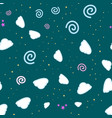 cartooned seamless pattern with stars and clouds vector image