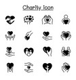 charity donation icon set graphic design vector image