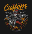 custom motorcycle vintage colorful label vector image