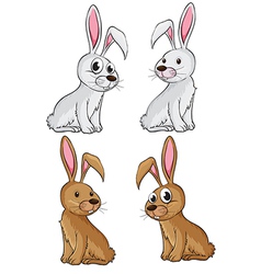 Cartoon rabbits different Royalty Free Vector Image