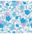 blue and pink kimono blossoms seamless pattern vector image