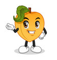 male peach with hand presenting cartoon character vector image