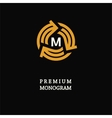 modern template monogram emblem logo circle vector image vector image