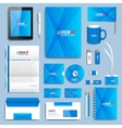 blue set of corporate identity templates vector image