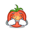 crying cartoon fresh tomato slices for cooking vector image