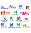 business icons letter n corporate identity vector image