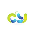 cy c y blue green combination alphabet letter vector image