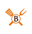 logo restaurant letter b vector image