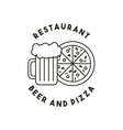 beer and pizza restaurant menu vector image