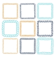 set of 9 decorative square border frames vector image