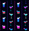 alcohol cocktails flat seamless pattern vector image vector image