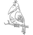 cartoon fantasy bird comic character coloring vector image