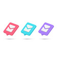collection realistic 3d isometric icon closed mail vector image