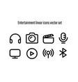 entertainment linear icons set vector image