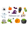 halloween decor and symbols 3d realistic set vector image