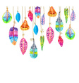 hand drawn colorful watercolor feathers background vector image vector image