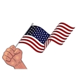 man hand holding waving usa flag vector image vector image