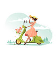 young beautiful girl with long light dress vector image vector image