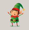 cute christmas elf girl vector image vector image