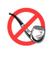 dont smoke stop sign with smoking pipe design vector image